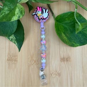 ✨ Disney-Inspired Bling & Silicone Beaded Retractable ID Badge Holder 🏰